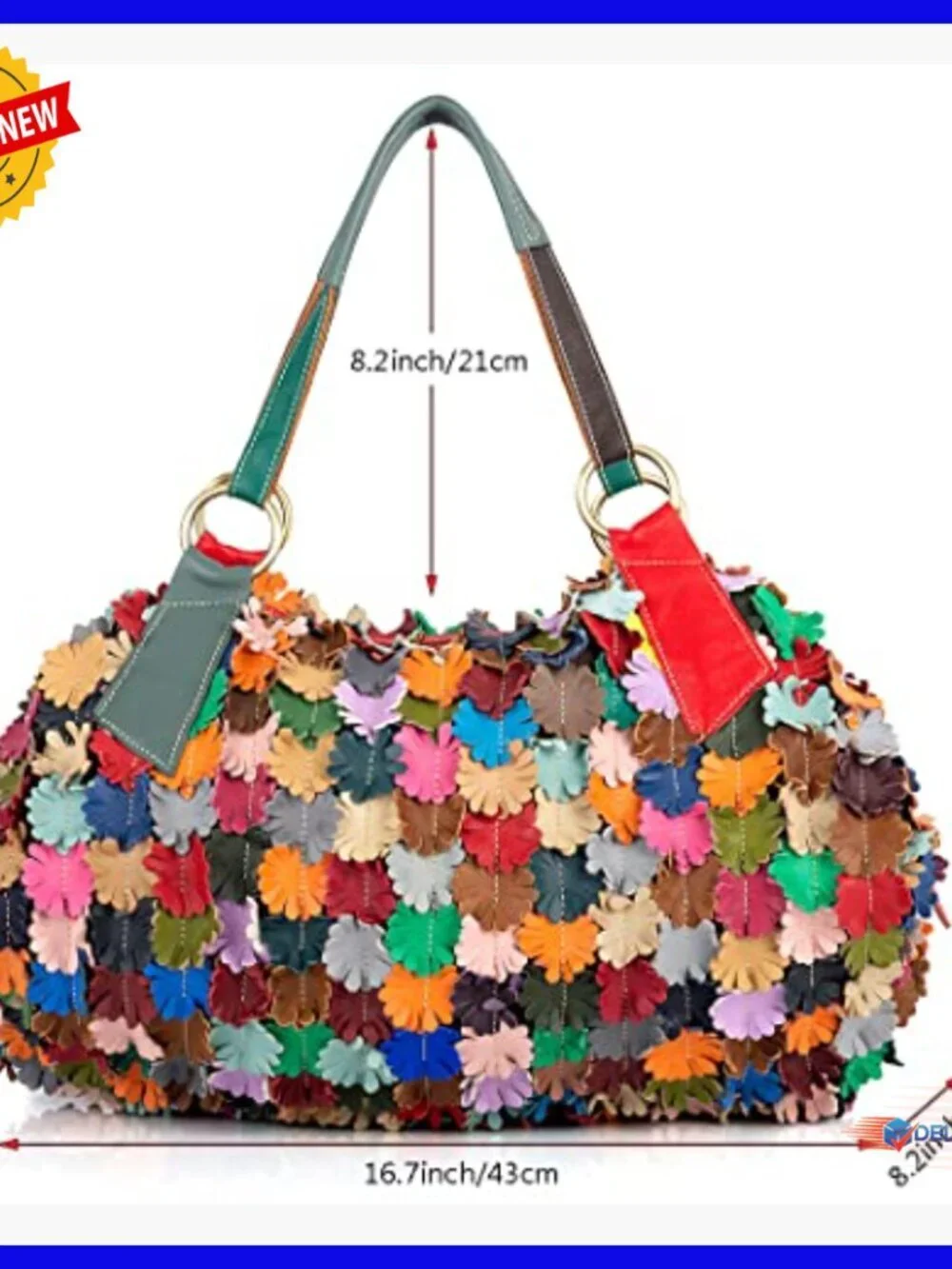 Leather Hobo Tote Shoulder Bag Adjustable Strap Zipper Closure